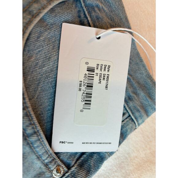 USA Made NWT EDWIN Jeans High Rise Crop Dani Color ESCAPE 100% ORGANIC Cotton 31 - Picture 8 of 10